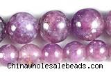 CKU15 15 inches 4mm & 6mm round purple kunzite beads wholesale