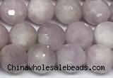 CKU346 15 inches 6mm faceted round kunzite beads