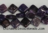 CKU48 15.5 inches 10*10mm diamond purple kunzite beads wholesale