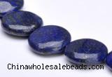 CLA19 18mm coin deep blue dyed lapis lazuli gemstone beads