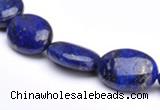 CLA35 flat oval 13*18mm deep blue dyed lapis lazuli beads