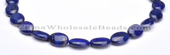 CLA35 flat oval 13*18mm deep blue dyed lapis lazuli beads