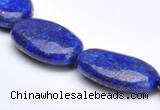 CLA36 flat oval deep blue dyed lapis lazuli 15*25mm beads