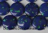 CLA415 15.5 inches 20mm flat round synthetic lapis lazuli beads