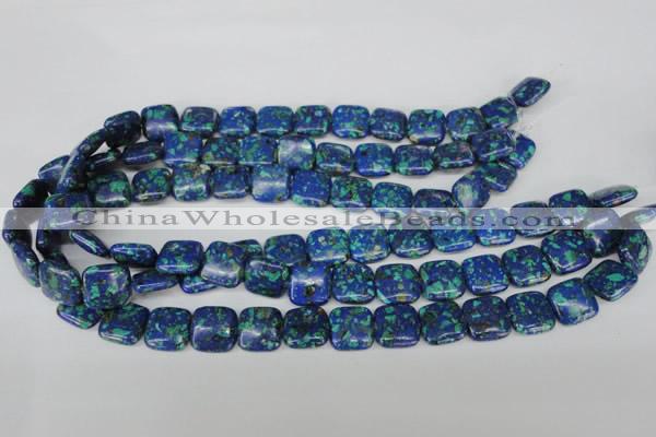 CLA435 15.5 inches 14*14mm square synthetic lapis lazuli beads