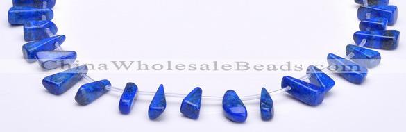 CLA44 Freeform pyramid deep blue dyed lapis lazuli stone beads