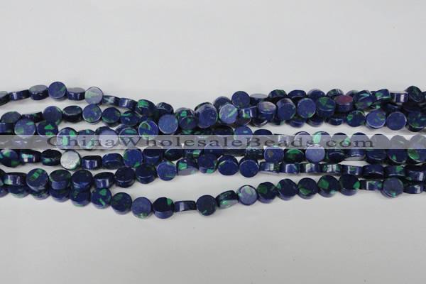 CLA442 15.5 inches 8mm coin synthetic lapis lazuli beads