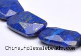 CLA47 Faceted rectangle 20*30mm deep blue dyed lapis lazuli bead