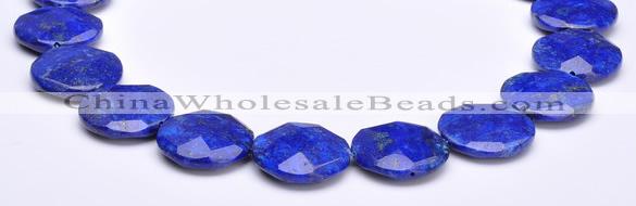CLA48 Faceted coin 25*25mm deep blue dyed lapis lazuli beads