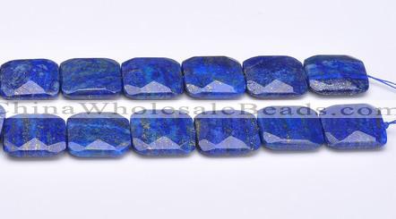 CLA49 Faceted square 25*25mm deep blue dyed lapis lazuli beads