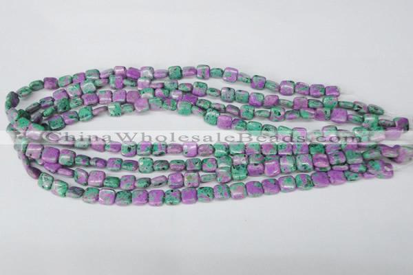 CLA518 15.5 inches 8*8mm square synthetic lapis lazuli beads
