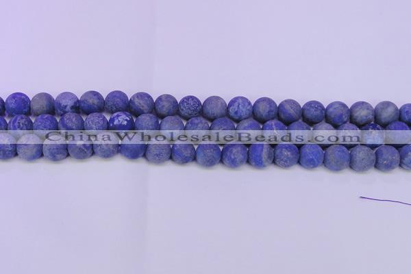 CLA62 15.5 inches 8mm round matte lapis lazuli beads