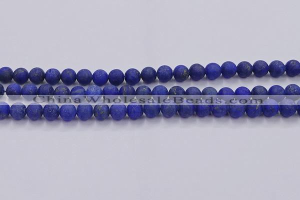 CLA71 15.5 inches 6mm round matte lapis lazuli beads wholesale