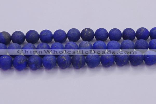 CLA76 15.5 inches 16mm round matte lapis lazuli beads wholesale