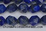 CLA86 15.5 inches 6mm faceted nuggets dyed lapis lazuli beads