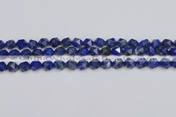 CLA86 15.5 inches 6mm faceted nuggets dyed lapis lazuli beads