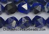 CLA87 15.5 inches 8mm faceted nuggets dyed lapis lazuli beads