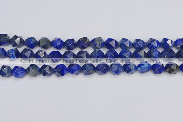 CLA88 15.5 inches 10mm faceted nuggets dyed lapis lazuli beads