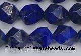 CLA89 15.5 inches 12mm faceted nuggets dyed lapis lazuli beads