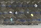 CLB1020 15.5 inches 2*4mm faceted rondelle labradorite gemstone beads