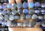 CLB1024 15.5 inches 14mm faceted coin labradorite gemstone beads