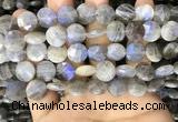 CLB1039 15.5 inches 12mm faceted coin labradorite beads wholesale