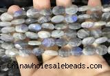 CLB1041 15.5 inches 8*12mm faceted oval labradorite beads wholesale