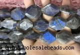 CLB1047 15.5 inches 18*22mm - 20*25mm faceted freeform labradorite beads