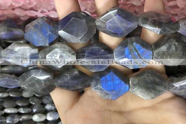 CLB1047 15.5 inches 18*22mm - 20*25mm faceted freeform labradorite beads