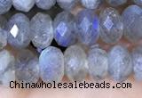 CLB1053 15.5 inches 5*8mm faceted rondelle labradorite gemstone beads