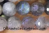 CLB1073 15.5 inches 8mm faceted round labradorite beads