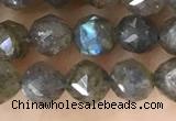 CLB1080 15.5 inches 6mm faceted nuggets labradorite beads