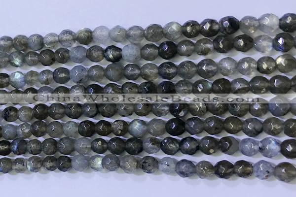 CLB1094 15.5 inches 4mm faceted round labradorite gemstone beads