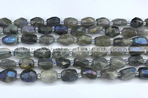 CLB1155 15 inches 8*12mm - 12*16mm faceted nuggets AB-color labradorite beads