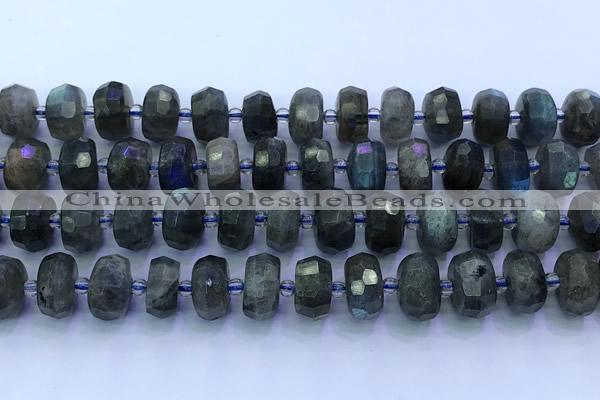 CLB1170 15 inches 6*10mm-7*11mm faceted nuggets labradorite beads