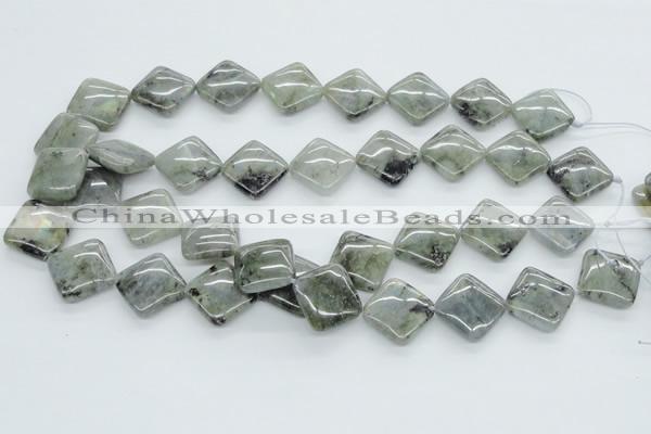 CLB119 15.5 inches 18*18mm diamond labradorite gemstone beads wholesale