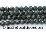 CLB1213 15.5 inches 10mm faceted round black labradorite gemstone beads