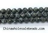 CLB1214 15.5 inches 12mm faceted round black labradorite gemstone beads