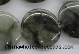 CLB138 15.5 inches 25mm flat round labradorite gemstone beads