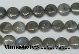 CLB148 15.5 inches 8mm flat round labradorite gemstone beads