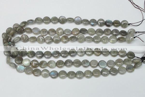 CLB148 15.5 inches 8mm flat round labradorite gemstone beads
