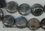 CLB171 15.5 inches 18mm flat round labradorite gemstone beads