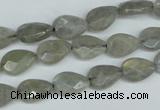 CLB183 15.5 inches 8*12mm faceted flat teardrop labradorite beads
