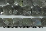 CLB200 15.5 inches 12*12mm faceted square labradorite beads