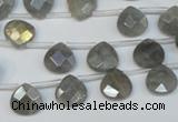 CLB203 Top-drilled 8*8mm briolette labradorite gemstone beads