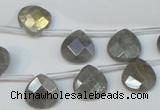 CLB205 Top-drilled 12*12mm briolette labradorite gemstone beads