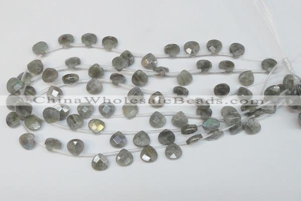 CLB205 Top-drilled 12*12mm briolette labradorite gemstone beads