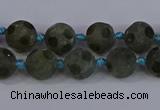 CLB230 15.5 inches 10mm faceted round matte labradorite beads