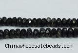 CLB302 15.5 inches 3*6mm faceted rondelle black labradorite beads