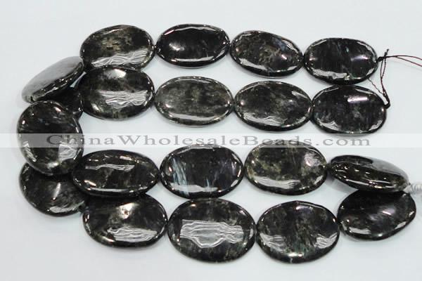 CLB314 15.5 inches 30*40mm oval black labradorite gemstone beads